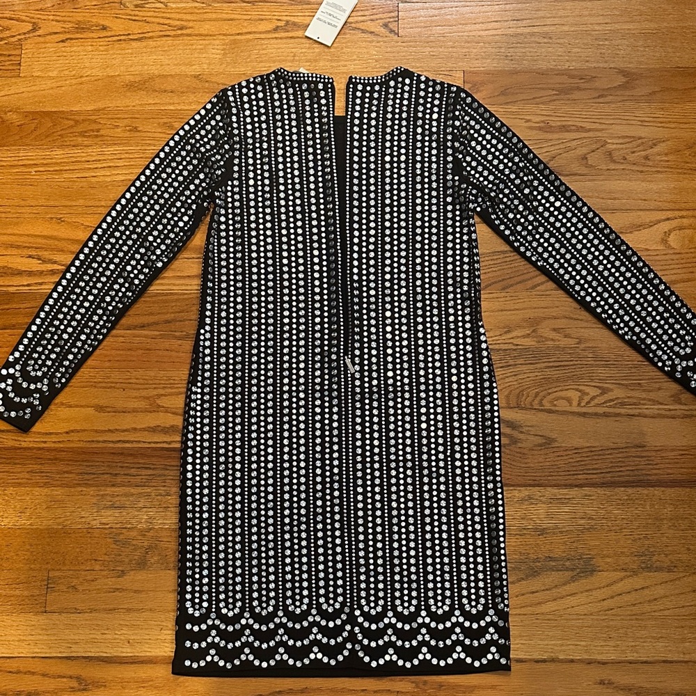 NWT - Michael Kors Elegant Black and Silver Beaded Dress XS - Picture 3 of 3